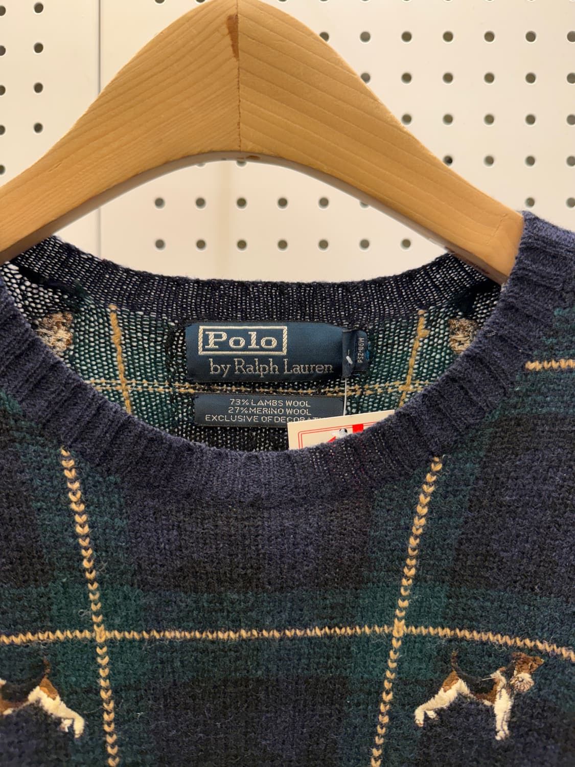 폴로 랄프로렌 도그 자수 체크 울 니트 U1388 상품이미지5
