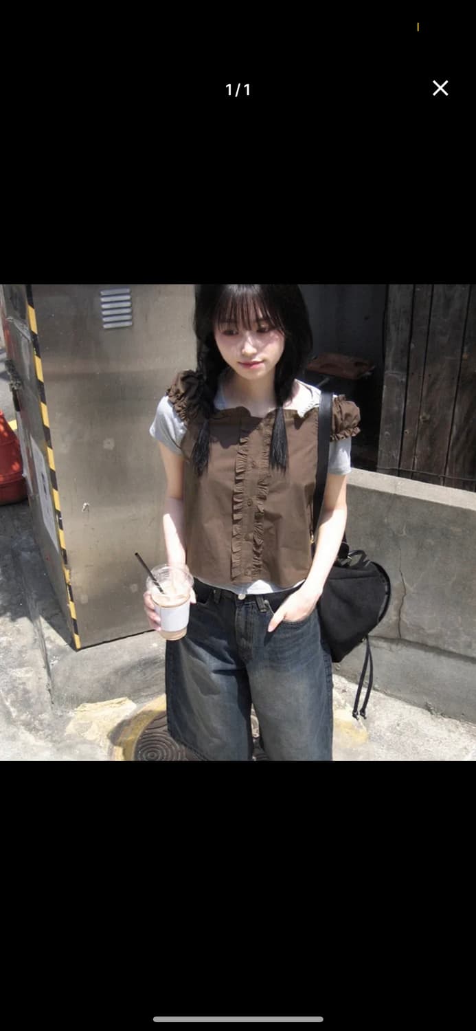 언버티 key-frilled button blouse 상품이미지1