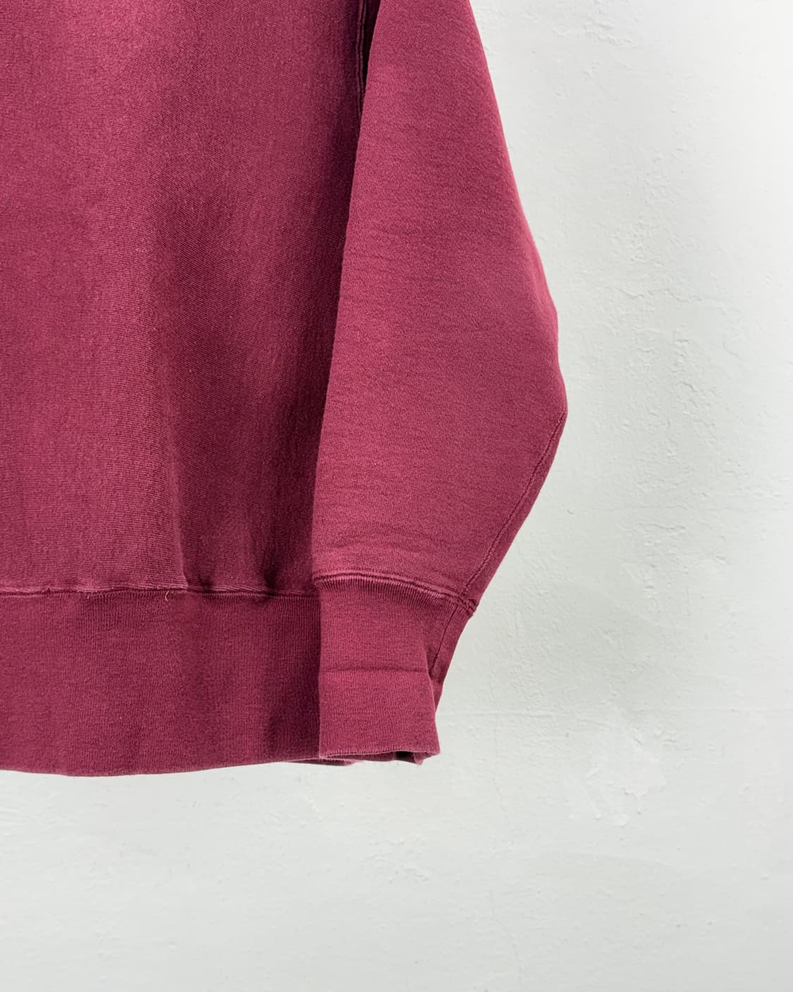 캠버 버건디 워시드 헤비 크루넥 스웨트 셔츠 상품이미지5