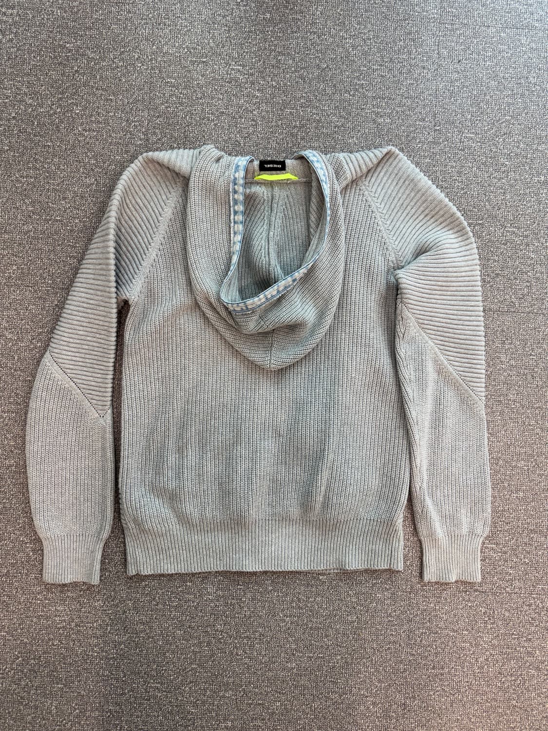 디젤 데님 블록 니트 후드 집업 L 상품이미지6