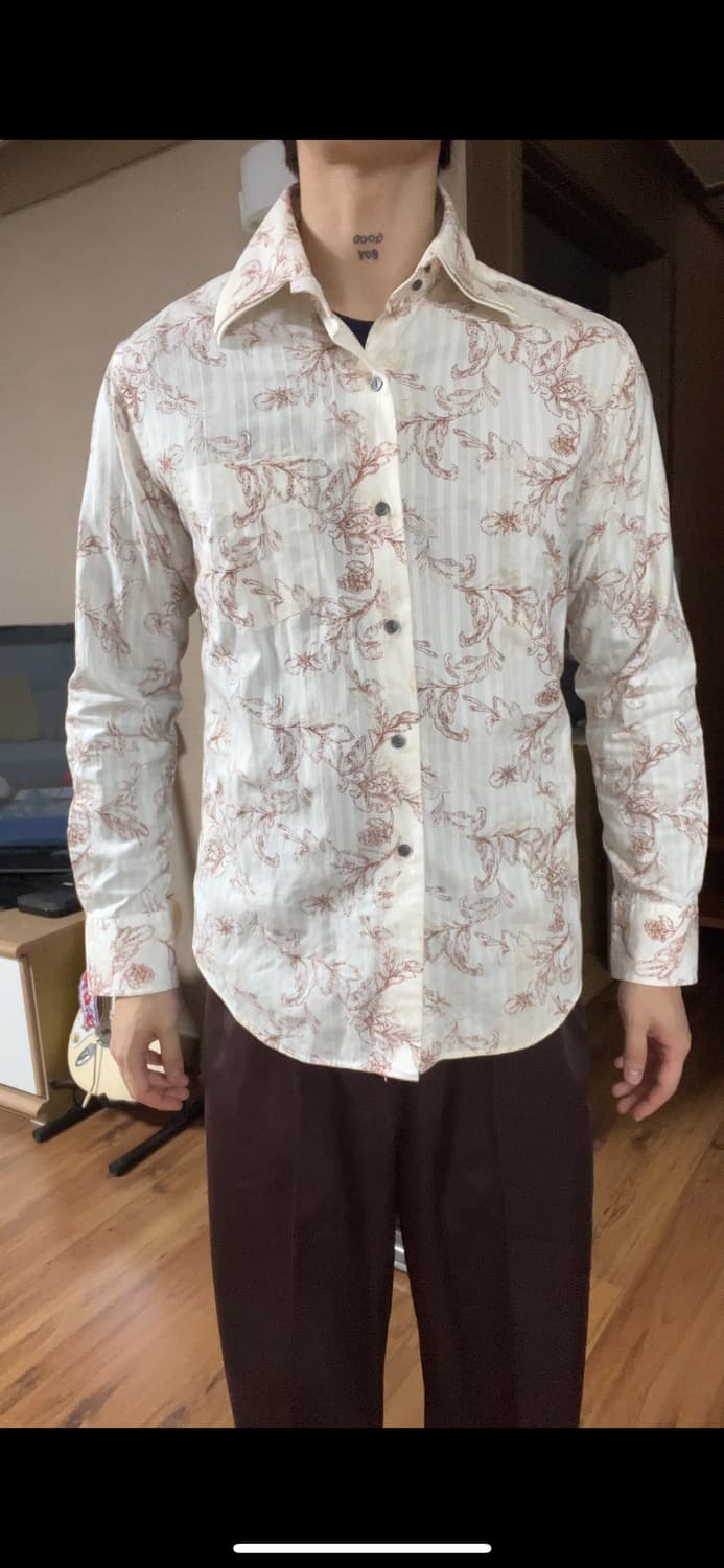 빈티지 플로럴 화이트 더블카라셔츠 상품이미지3