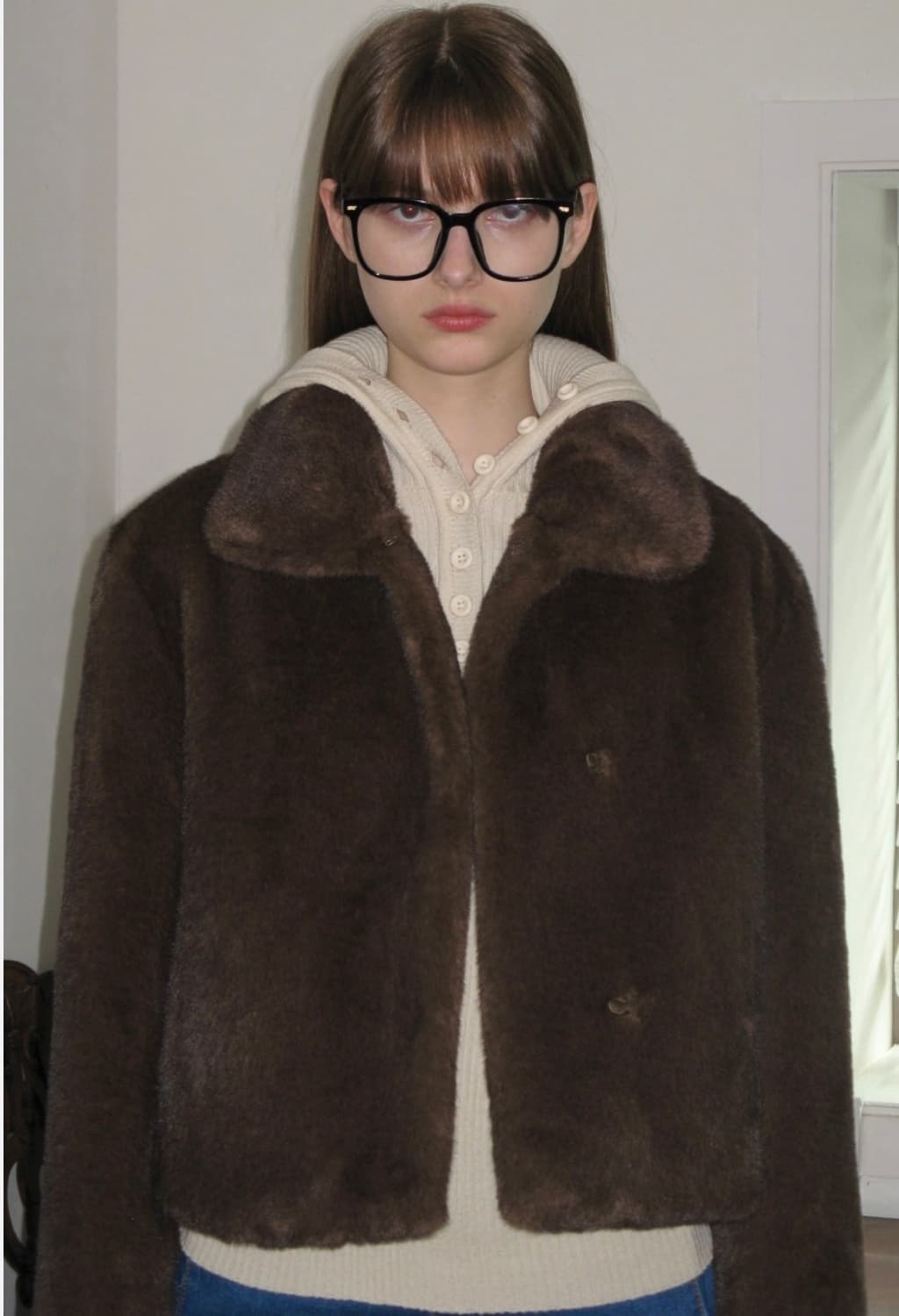 시눈 브라운 퍼 자켓 상품이미지1