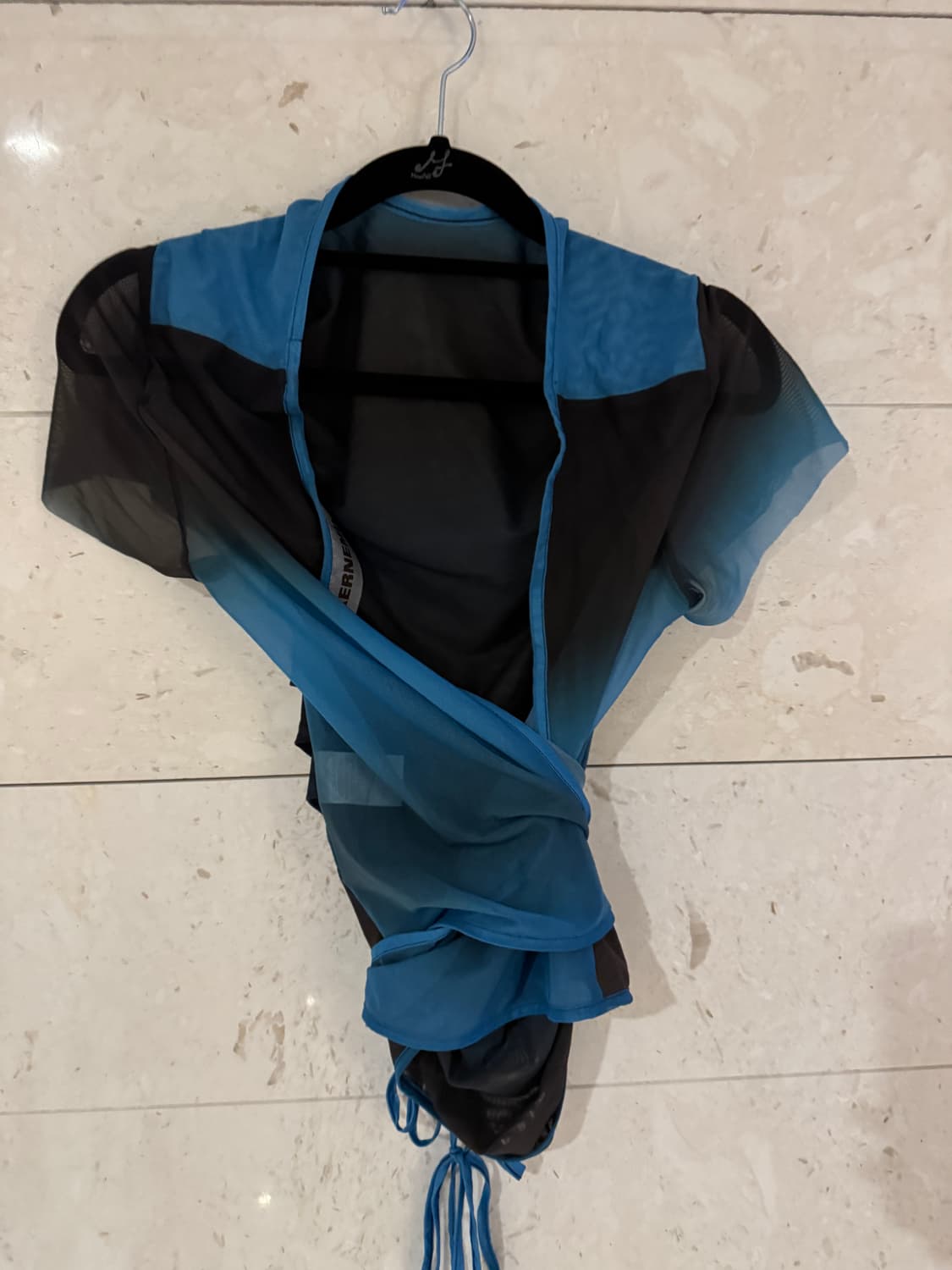 커네밀크 KERNEMILK 워랩 블라우스 탑 티셔츠 블루 2 새상품 상품이미지6