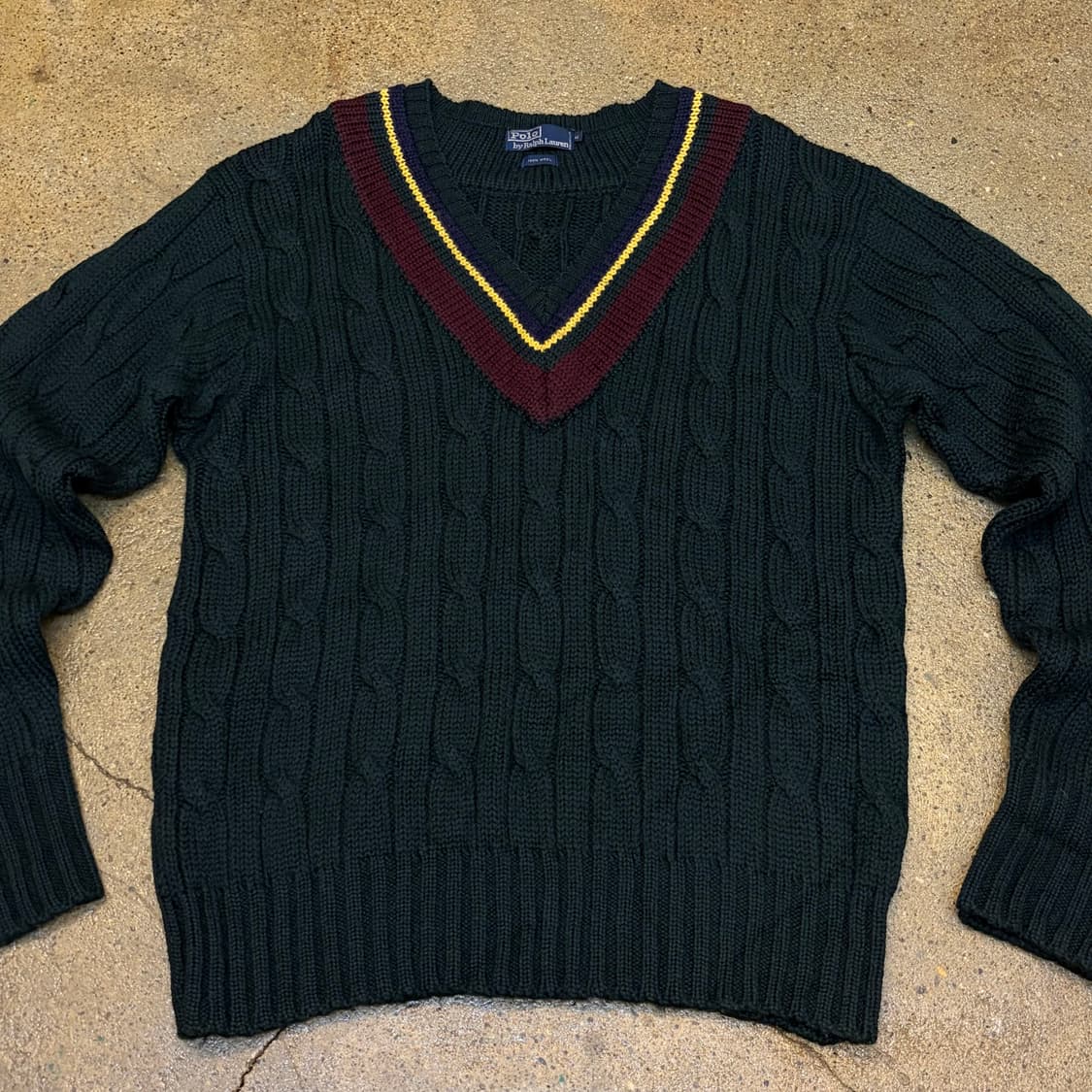 새상품급 90s USA 빈티지 폴로랄프로렌 브이넥 100% 울 니트  상품이미지3