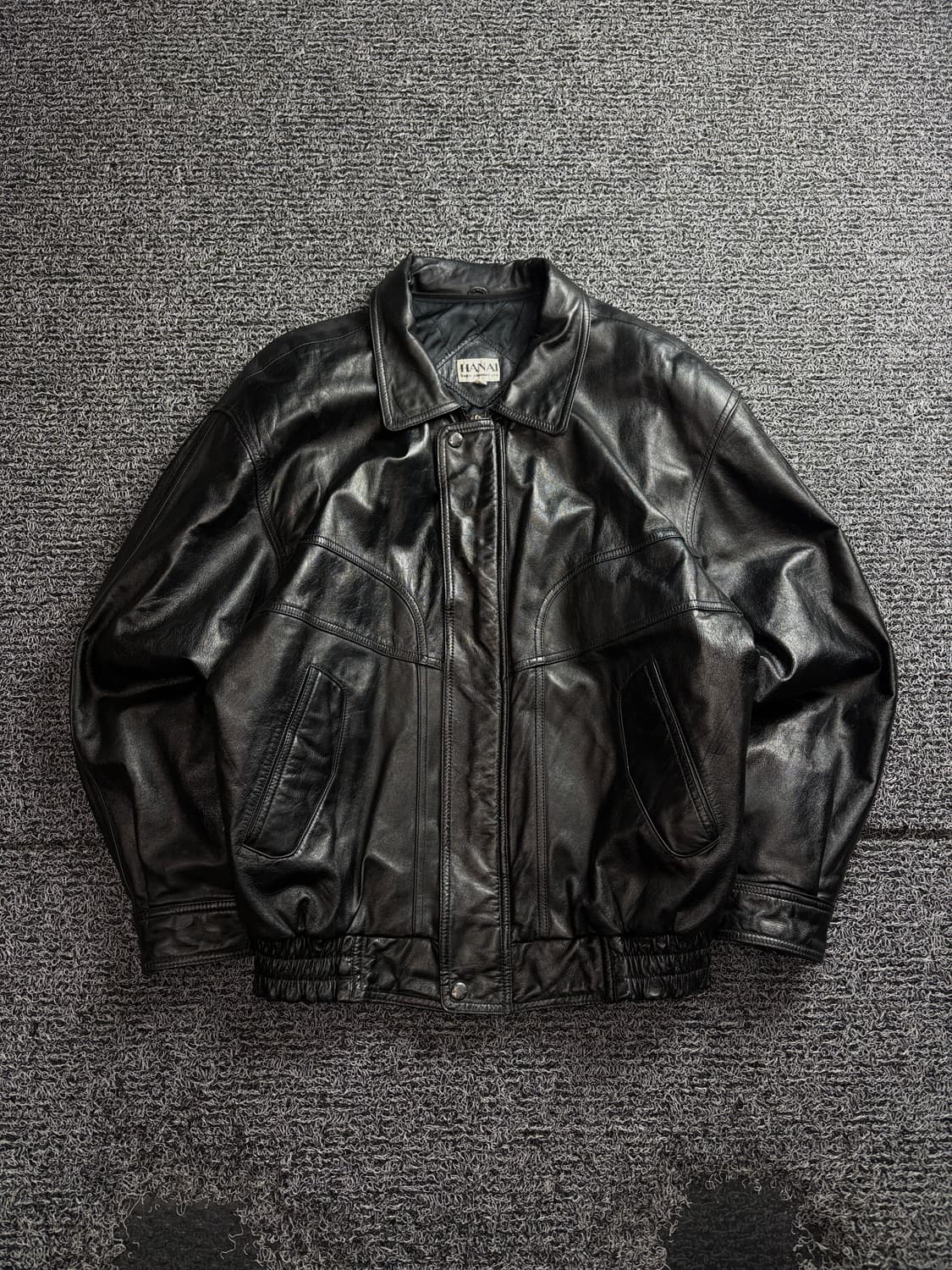 90s Hanai 아카이브 양가죽 램스킨 봄버 레더 자켓 3803 상품이미지2