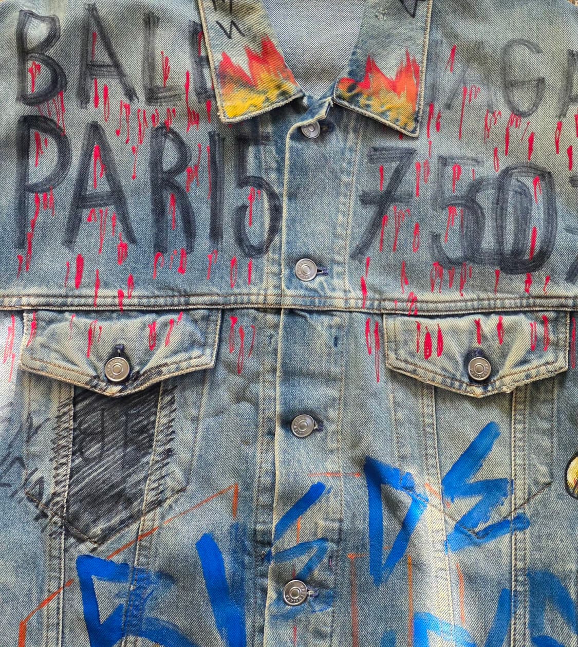 [명작] 발렌시아가 PARIS 명작 그래피티 데님 트러커 type 3 상품이미지5