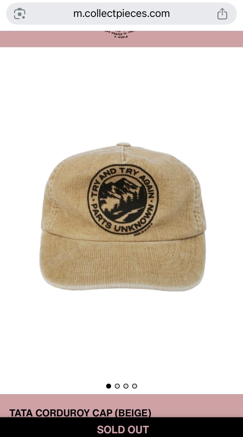 컬렉트피시스 볼캡 캡 모자 TATA CORDUROY CAP BEIGE 상품이미지1