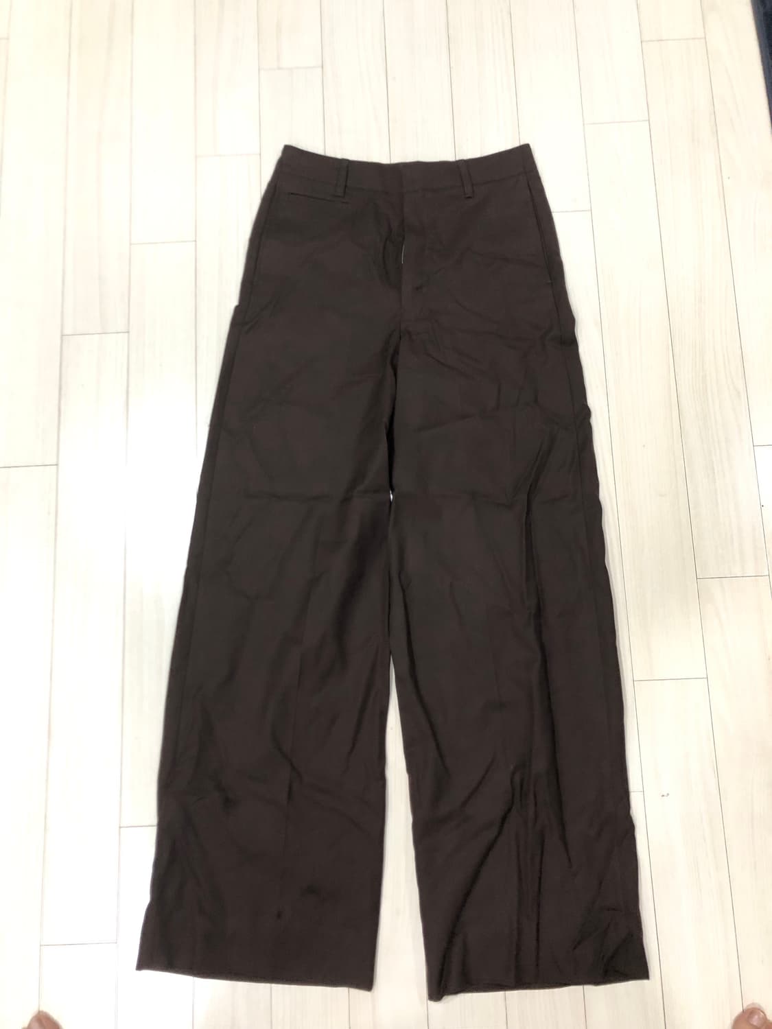 르메르 울 개버딘 와이드 팬츠 브라운 상품이미지2