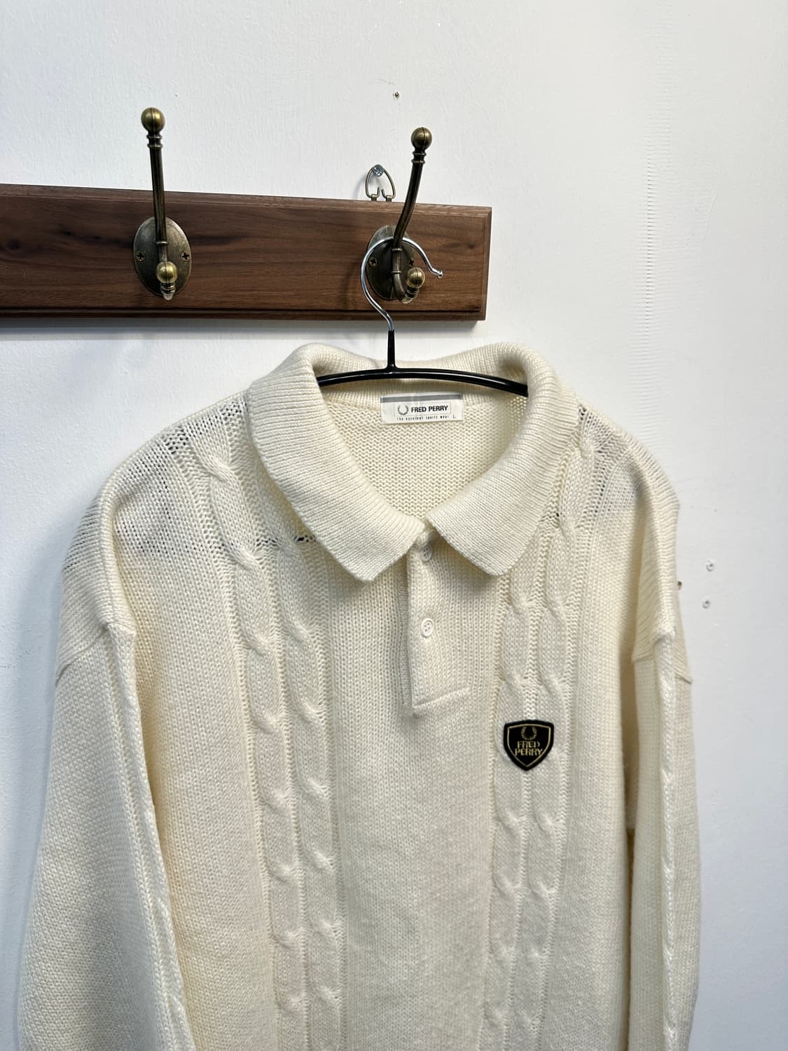 japan)프레드페리 니트 프레피룩 꽈배기니트 L 상품이미지3