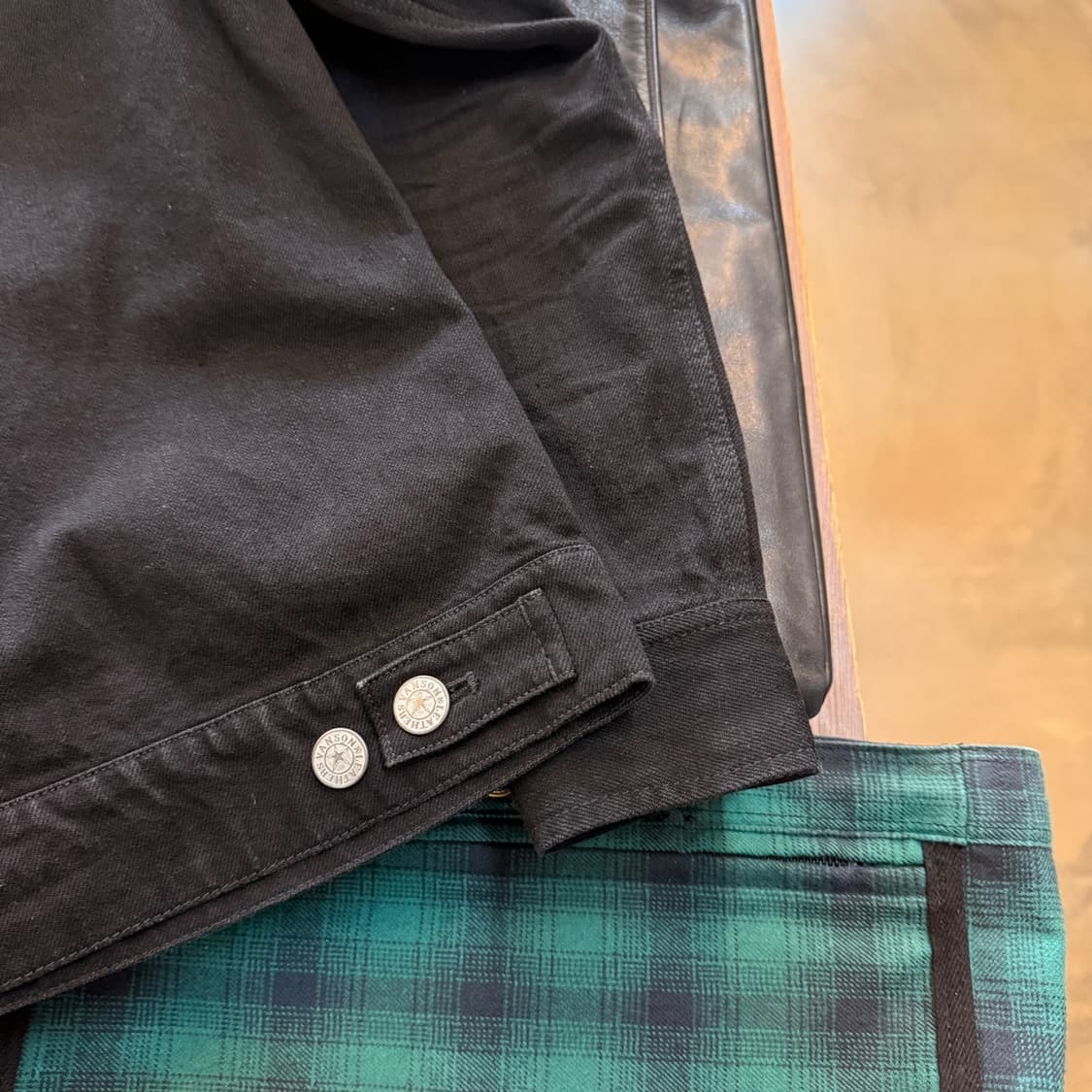 밴슨 레더 데님 트러커 워크 자켓 M 상품이미지6