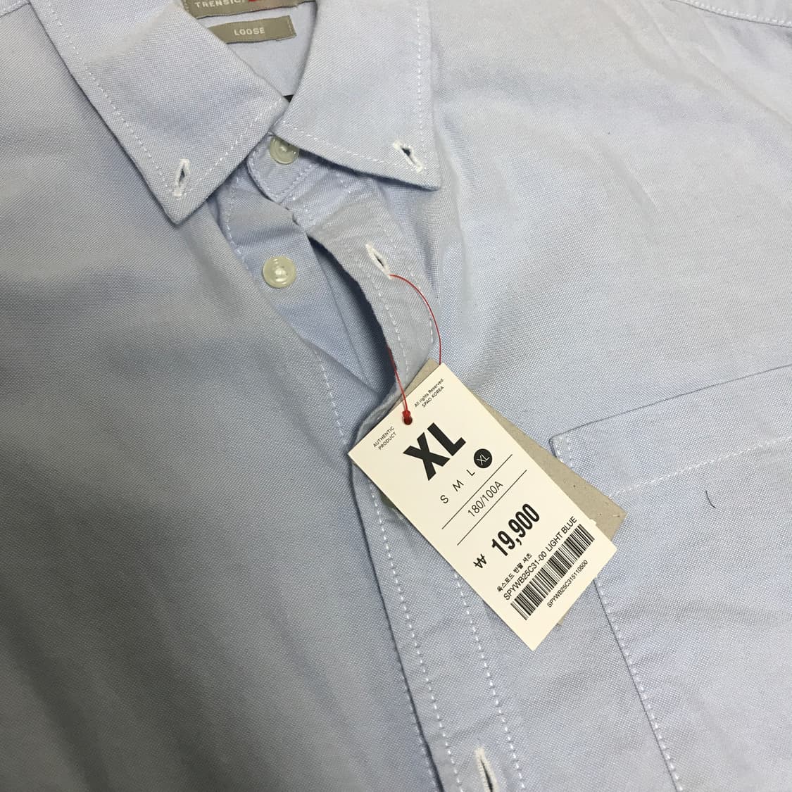 [새제품] 스파오 시티보이 옥스포드 반팔 셔츠 XL사이즈 상품이미지3