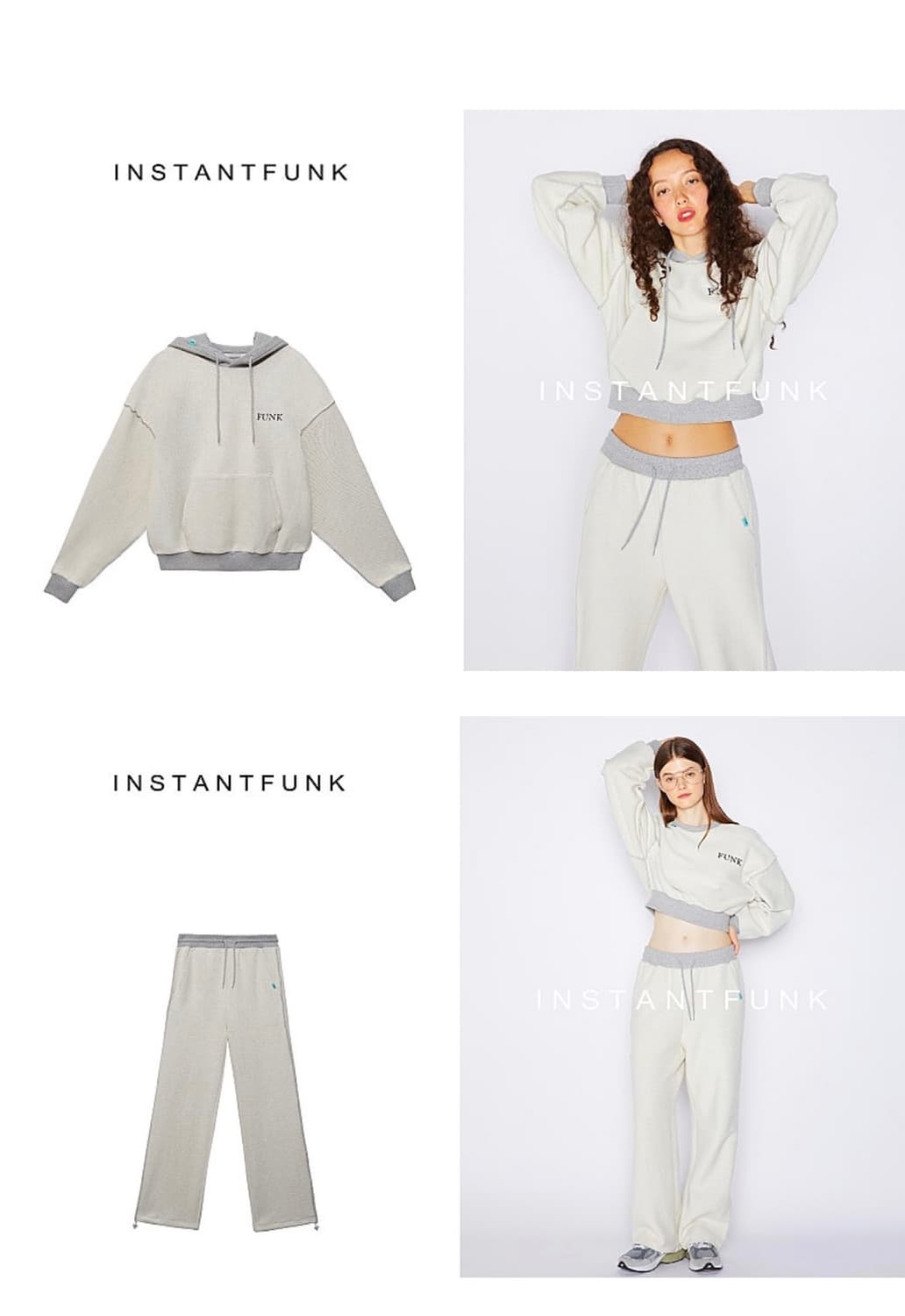 인스턴트펑크 크롭 후드티 & 조거팬츠 셋업 상품이미지1