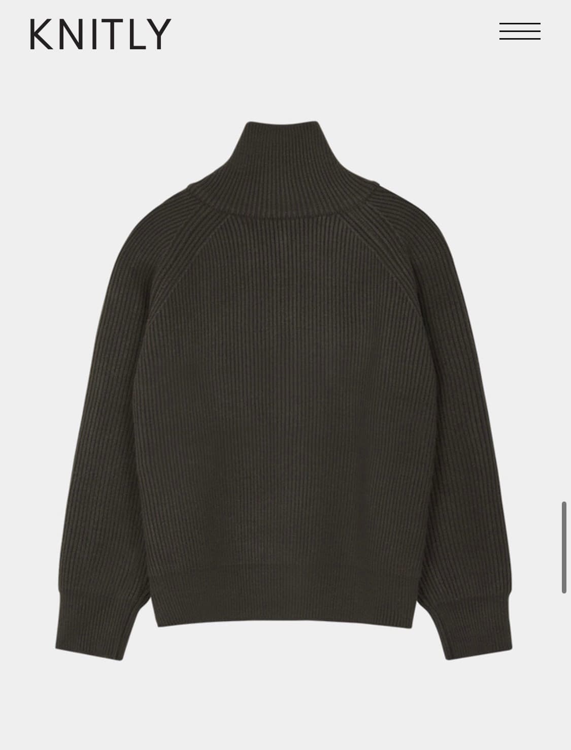 새상품) 니틀리 립 집업 가디건 애쉬 브라운 2사이즈 상품이미지3