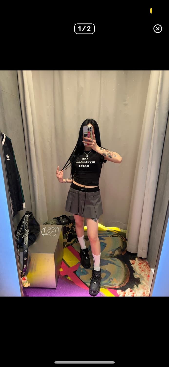 더미스테리어스호텔 모짜렐라 반팔 티셔츠 블랙 상품이미지4