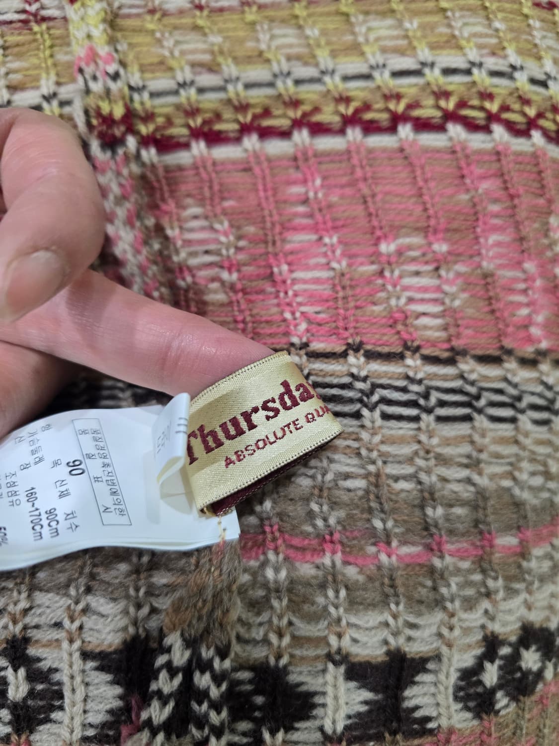 Thursday Island  패턴 니트 조끼 가디건 베이지 상품이미지10