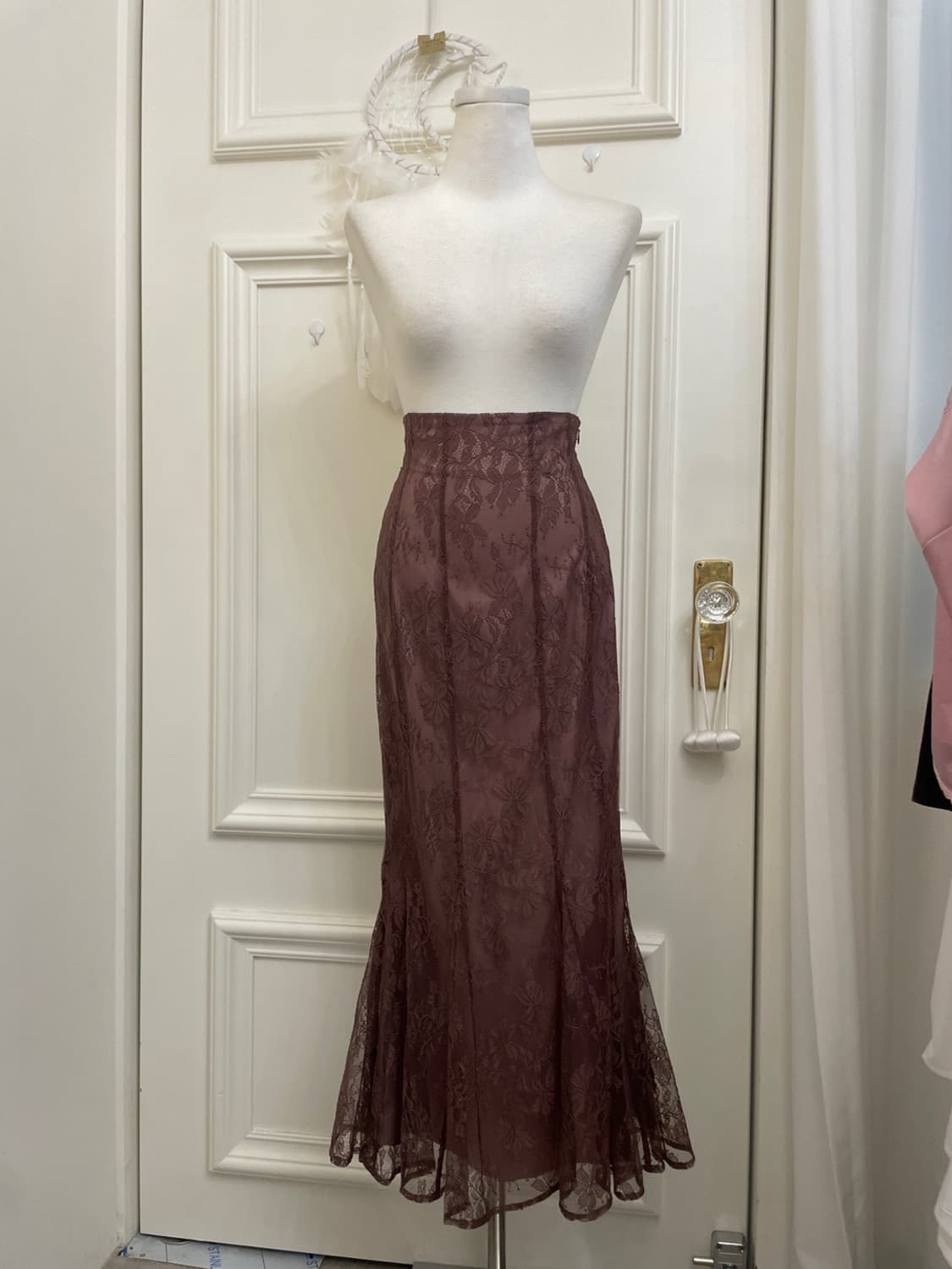 SNIDEL back banding mermaid long lace sk 상품이미지1