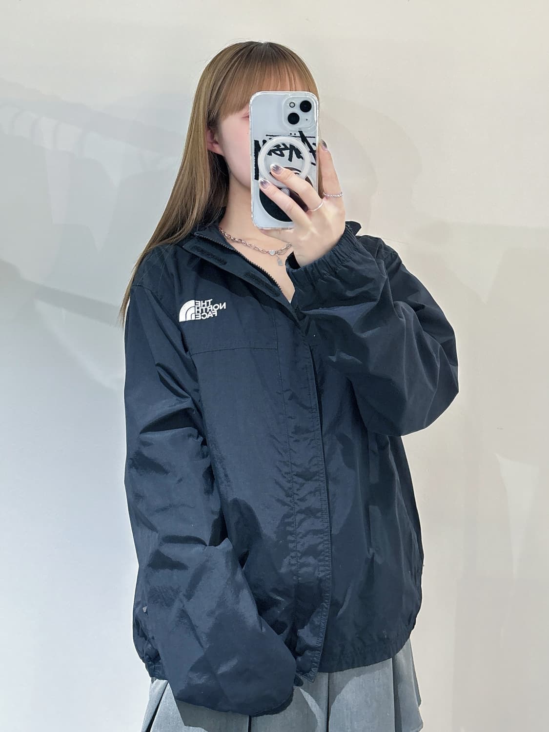 노스페이스 블랙 스몰로고 바람막이 상품이미지1