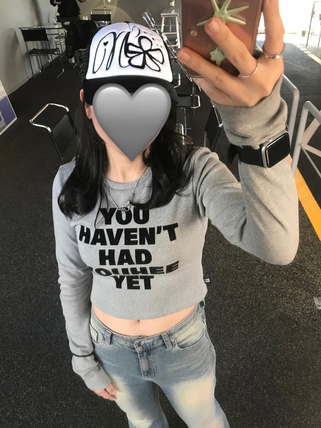 YOUHEE Lettering Long Sleeve Gray 상품이미지4
