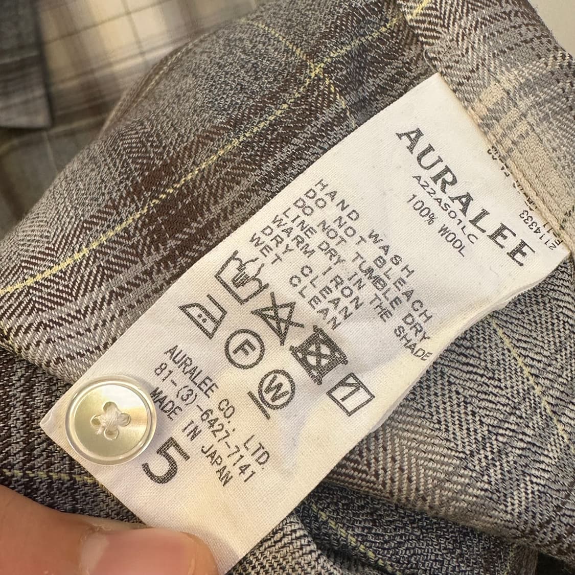 오라리 울 체크 셔츠 상품이미지5