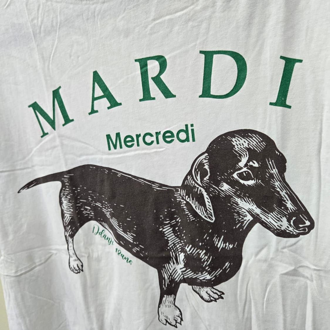 [FREE] Mardi Mercredi 닥스훈트 그래픽 반팔 티셔츠 (화 상품이미지2