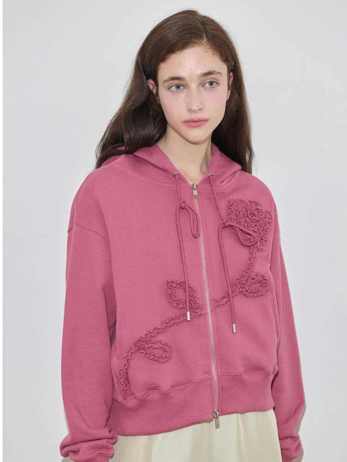 Rose frill hoodie zipup 상품이미지4