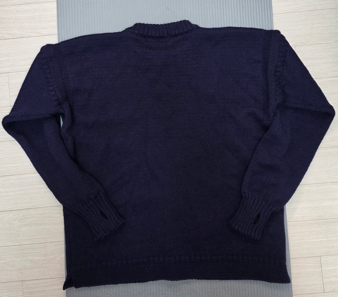 100%영국울 건지울른스 피셔맨 홀가먼트가디건 네이비44(105)XL판매 상품이미지6