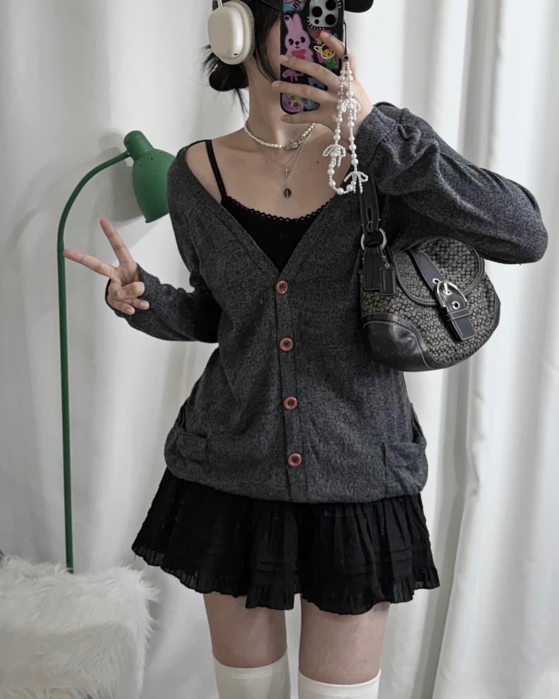 차콜 그레이 오버핏 가디건 상품이미지2