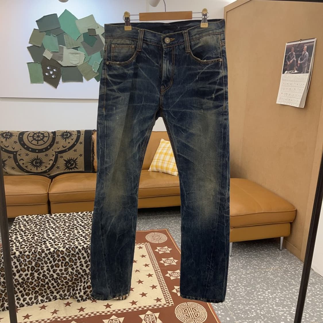 에비수  올드스쿨 키치 독수리자수 데님 청바지 30인치 C08875 상품이미지3