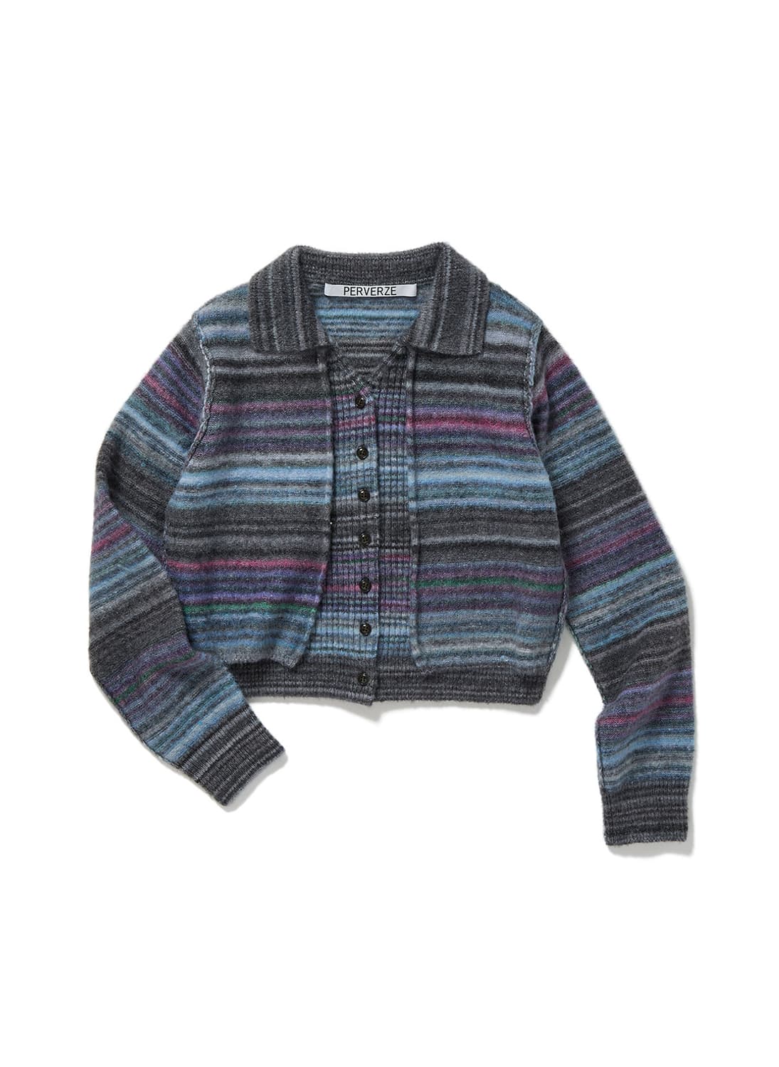 [F]퍼버즈 26ss 스트라이프 니트 셔츠/그레이 상품이미지7