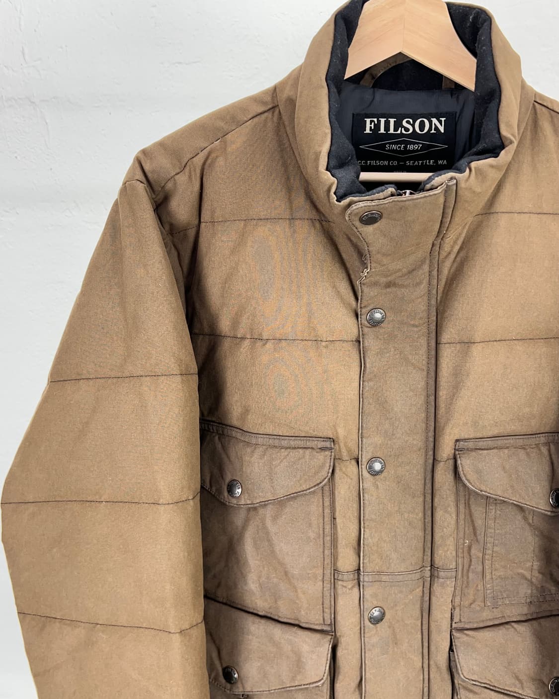 필슨 25fw 브라운 크루저 왁스 다운 퀼팅 패딩 자켓 상품이미지2