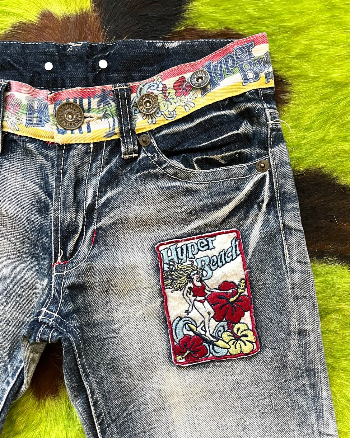 1980-90s Hyper Beach Washed Skinny Jeans 상품이미지5
