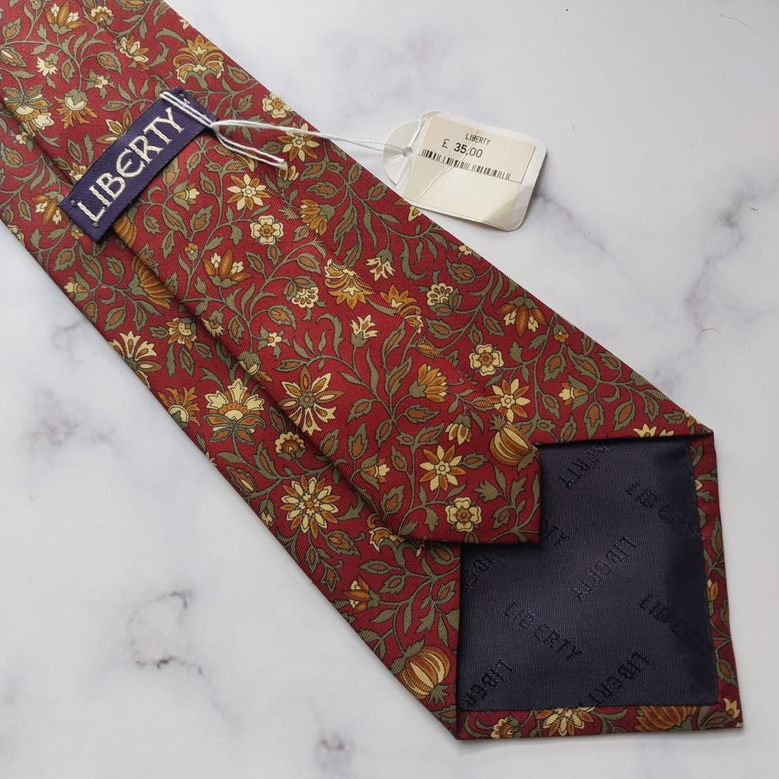 리버티 실크 브라운 플라워 패턴 넥타이 9.9cm 새상품 K1277
 상품이미지9