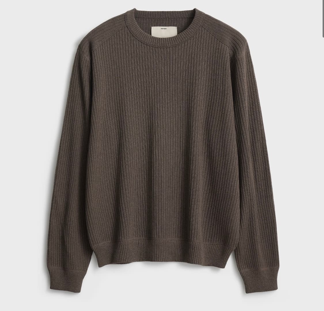 포터리 코튼 실크 크루넥 니트 모카브라운 1사이즈 상품이미지1