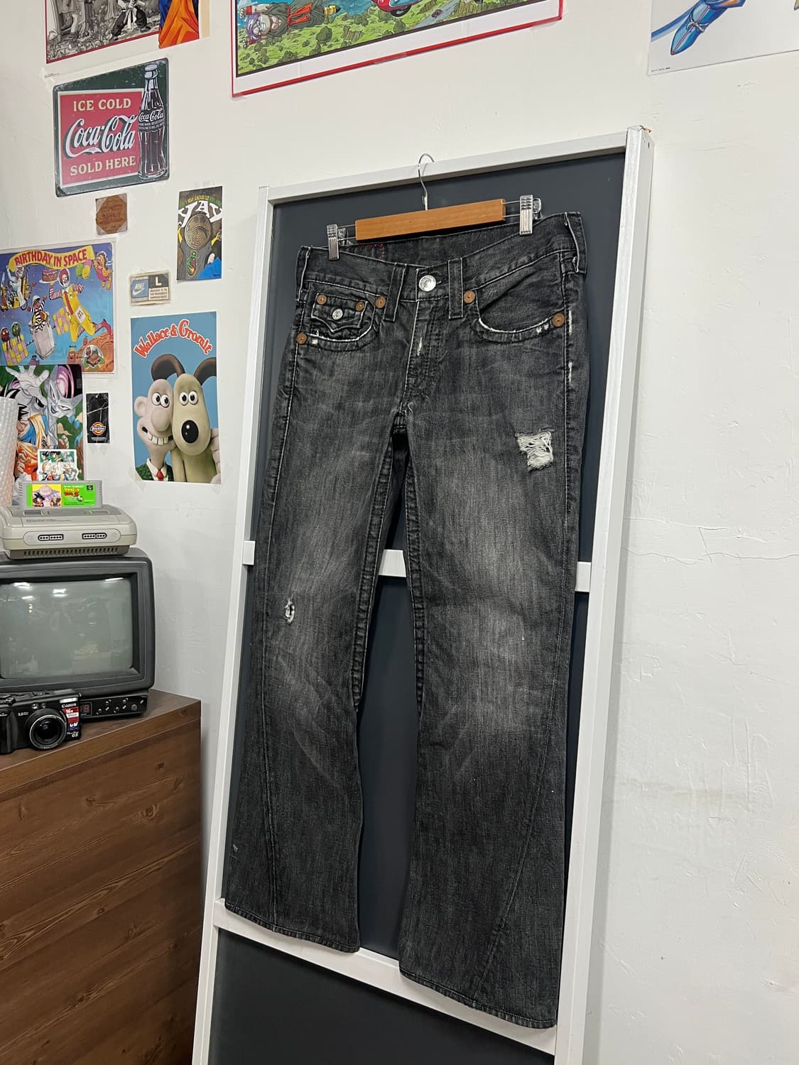 True Religion 트루릴리전 조이 빅 T 부츠컷 흑청 데님 팬츠 상품이미지8