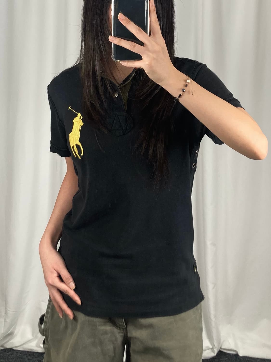 폴로 빅로고 블랙 카라 반팔 상품이미지3