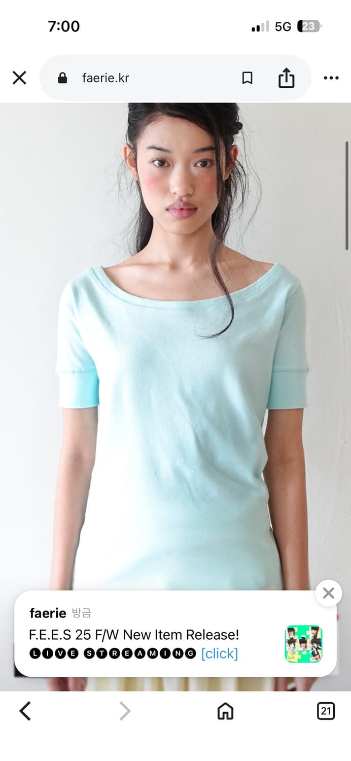 fe.3] rib half top (mint) 상품이미지1