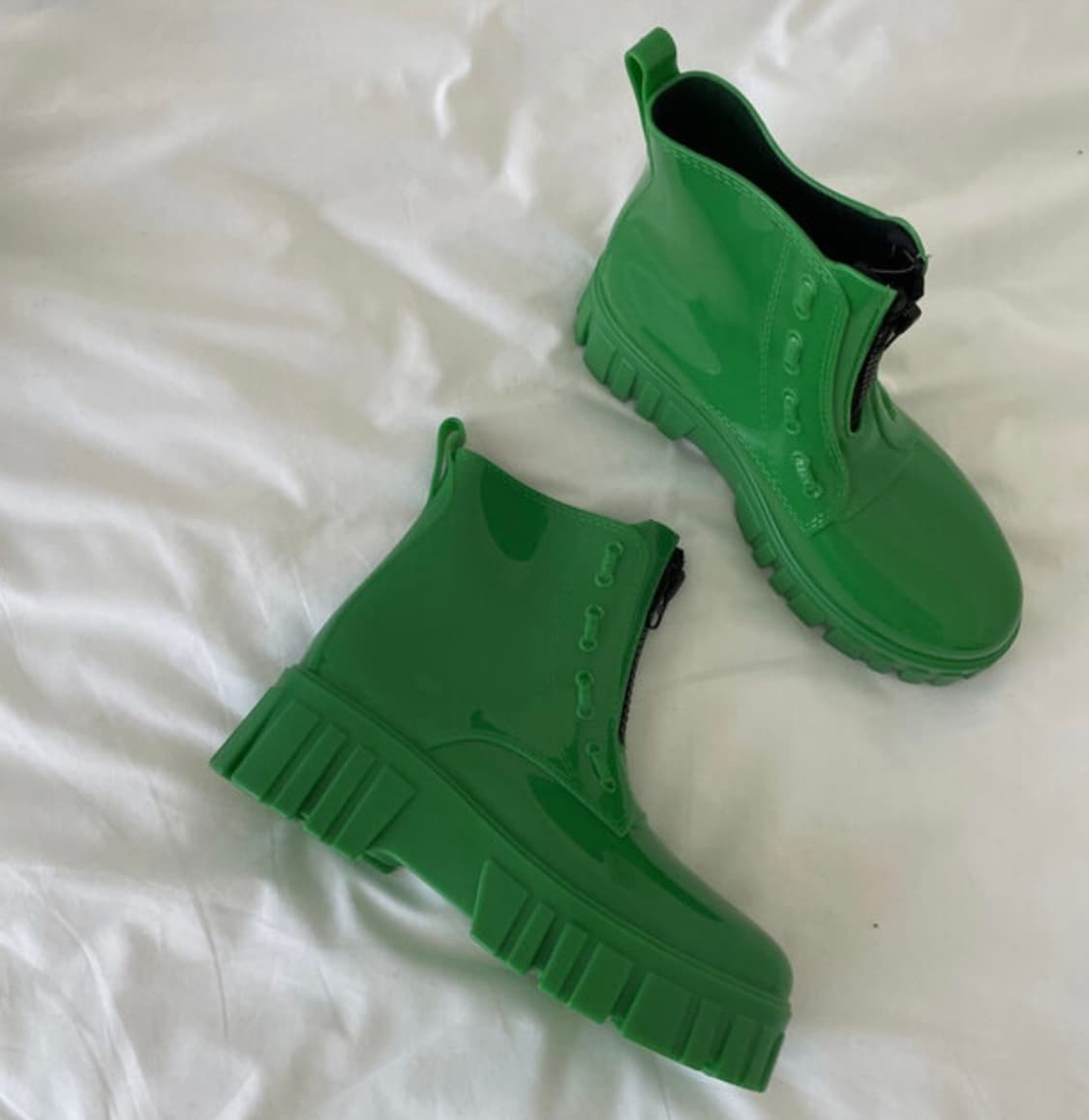 앞지퍼 레인부츠 장화 그린 초록 컬러 230 상품이미지2