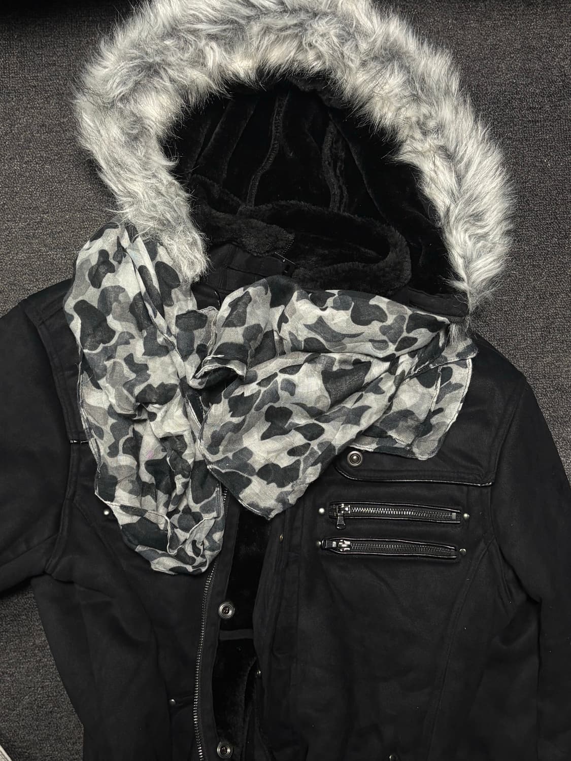 Vintage punk Camo wool muffler 상품이미지2