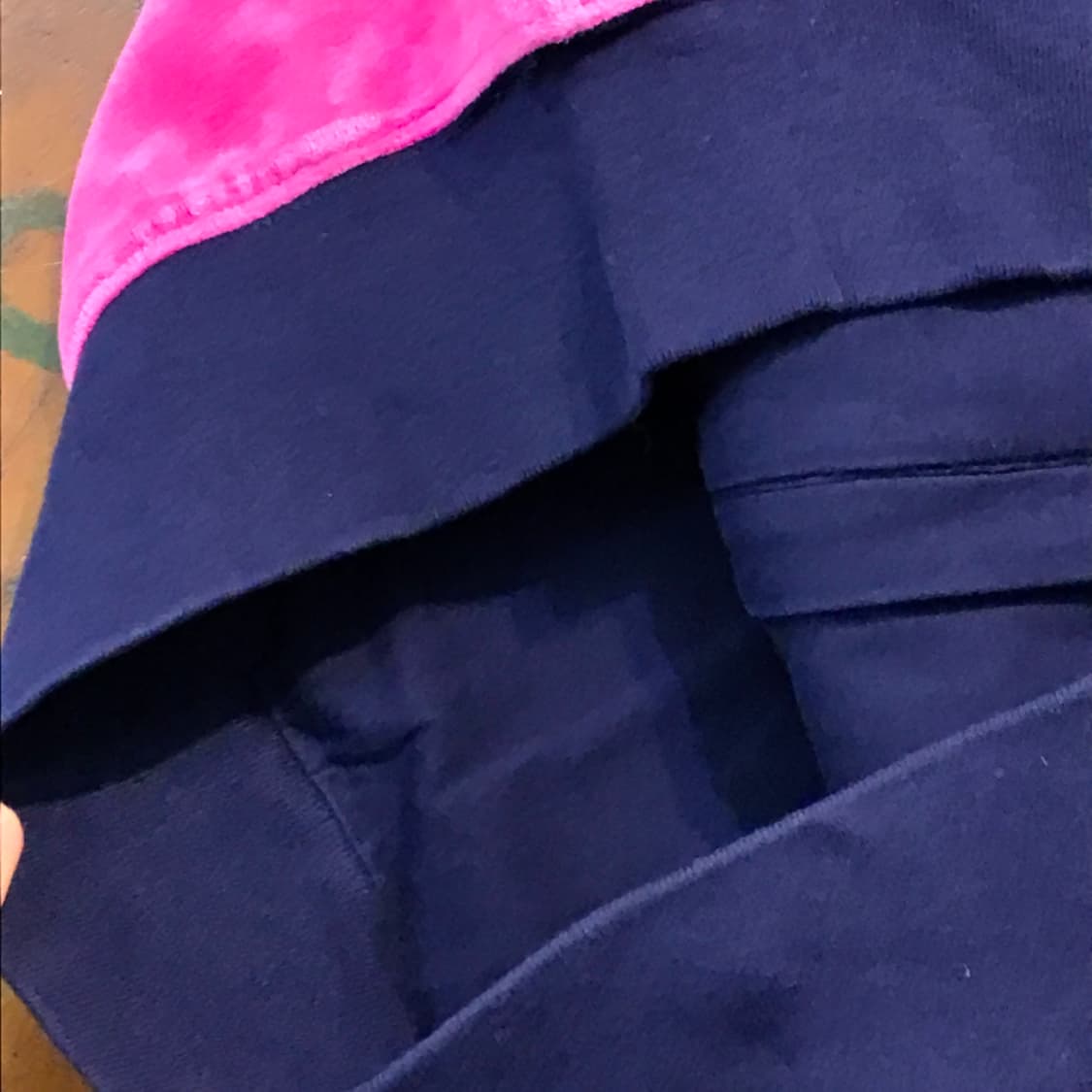 폴로랄프로렌 핑크 네이비 컬러링 크롭 벨벳 후드 집업 여성 44 55  상품이미지5