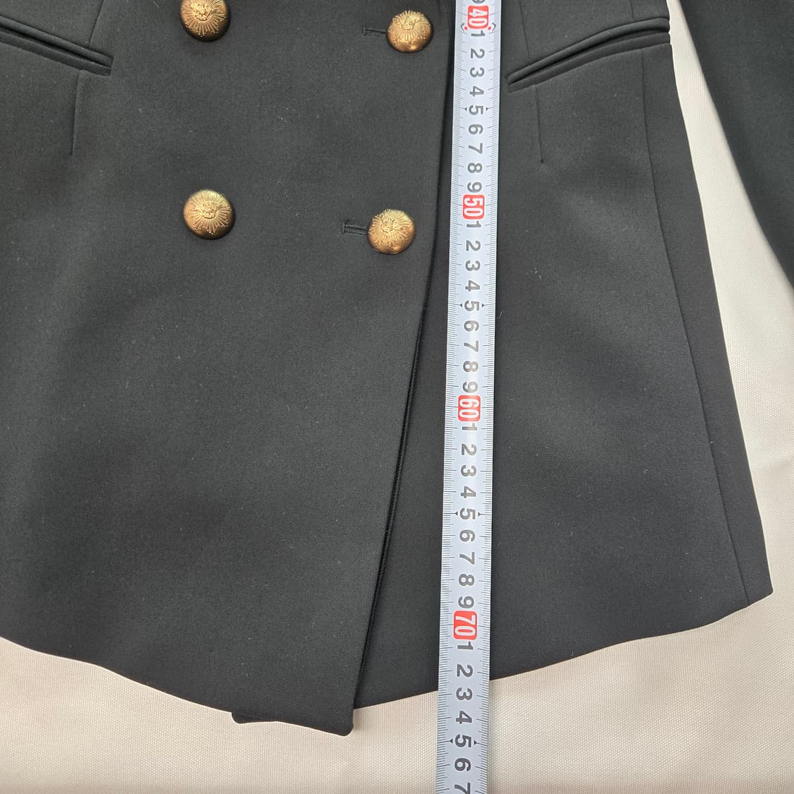 0187타임 실크견 블랙 금장 버튼 더블 브레스트 자켓 66 상품이미지9