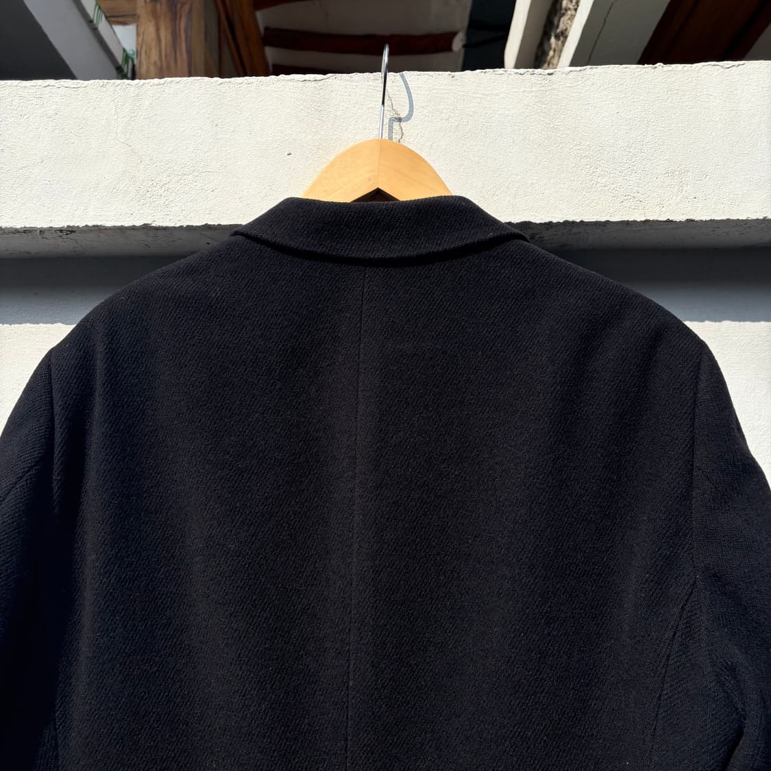 알마니 꼴레지오니 블랙 오버사이즈 울 캐시 블랜드 코트 상품이미지5