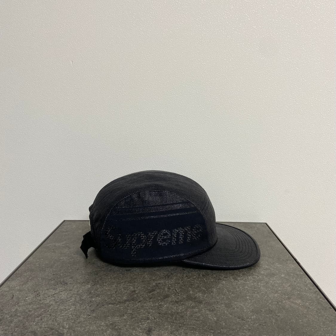 슈프림 우븐 사이드 로고 블랙 캠프캡 모자 상품이미지3