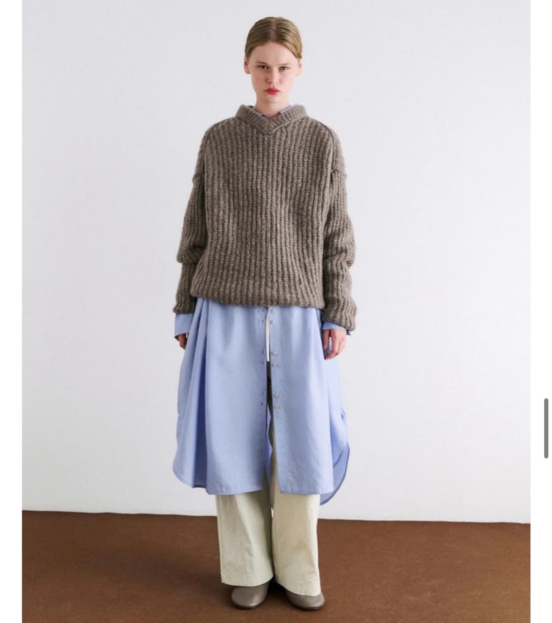 rus Nemoto sweater taupe grey 상품이미지2