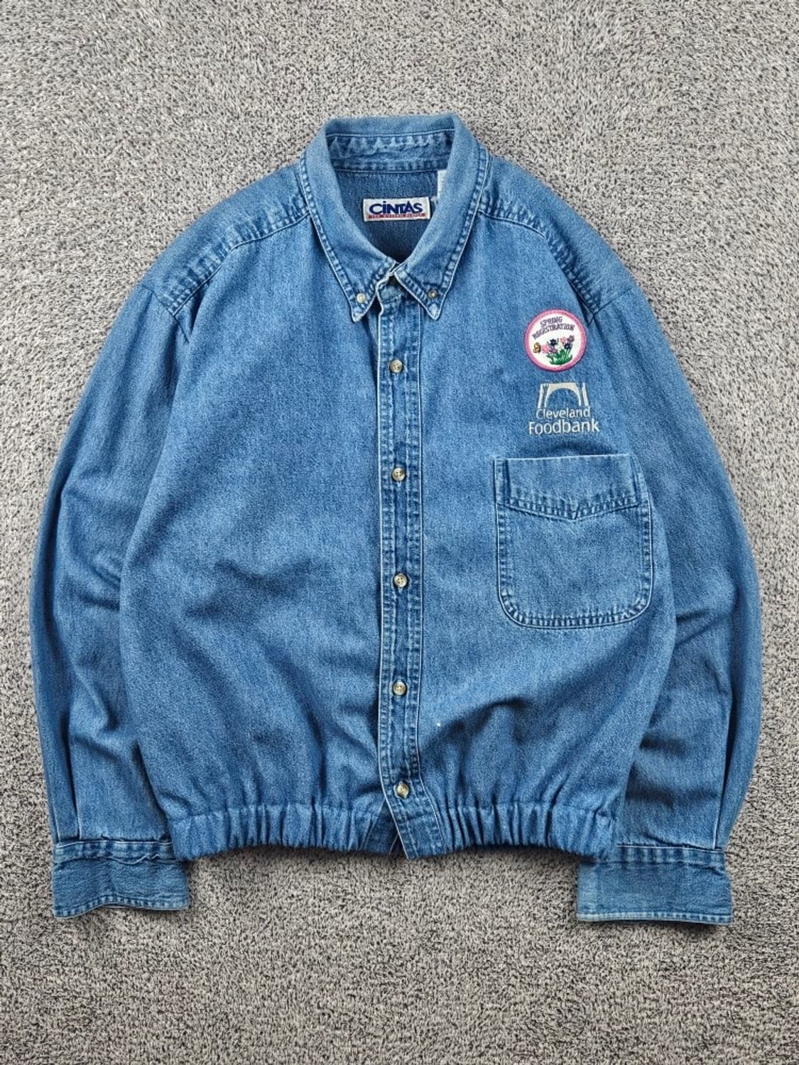 CINTAS 크롭 밴딩 커스텀 데님 셔츠 ( XL ) / 11636 상품이미지1