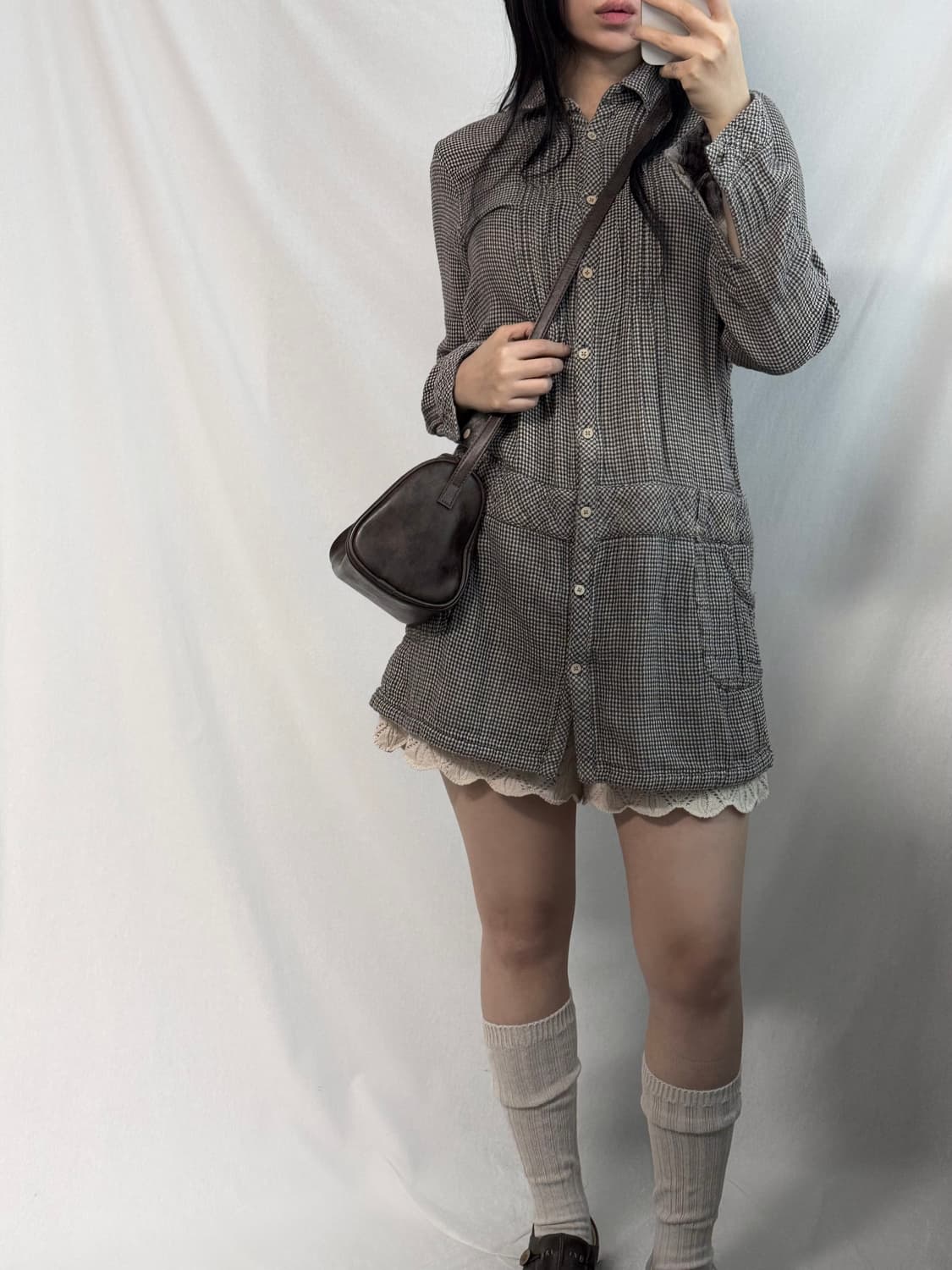 양면 체크 셔츠 원피스 상품이미지5