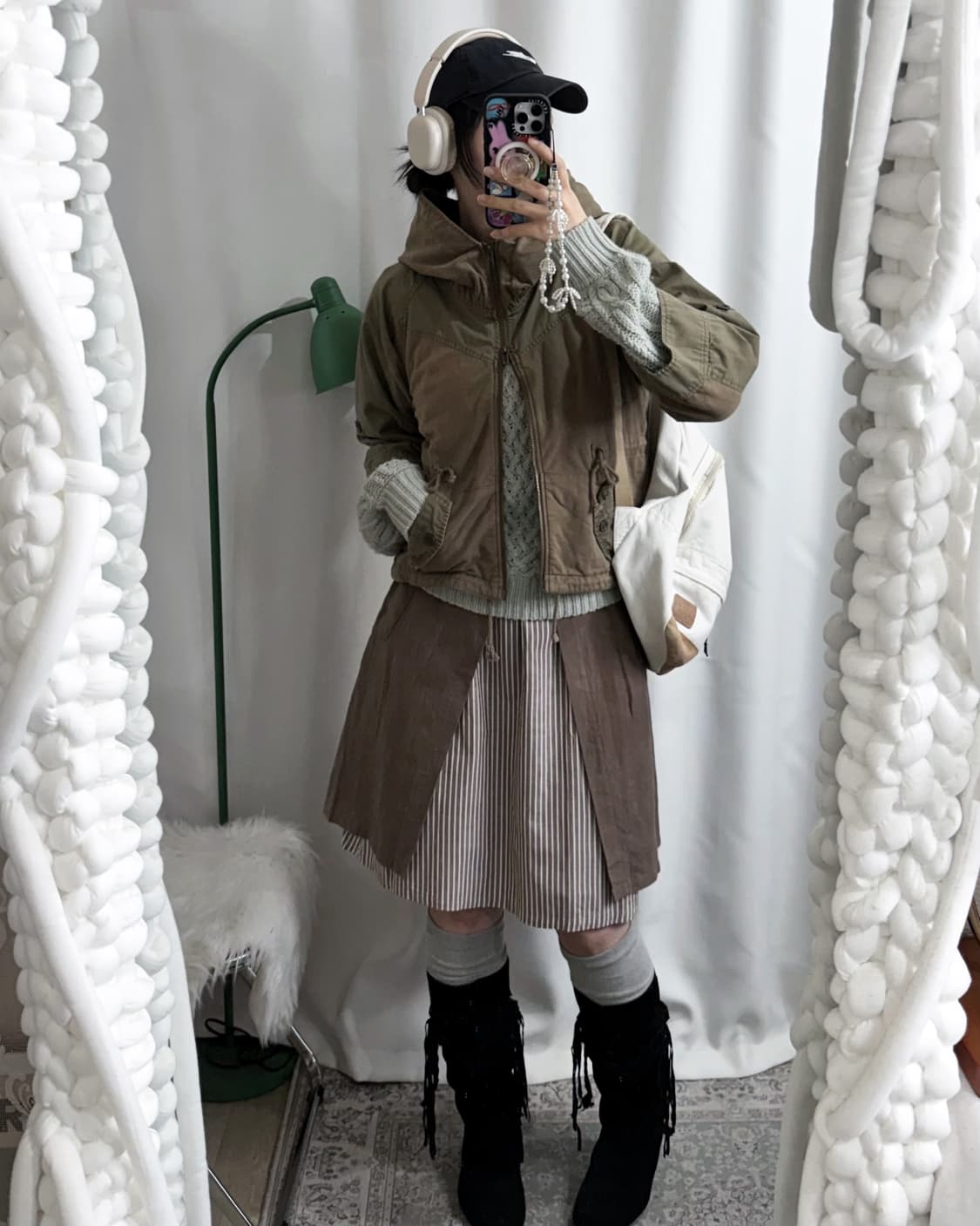 카키 브라운 & 민트 야상 자켓 세트 🐻 상품이미지8