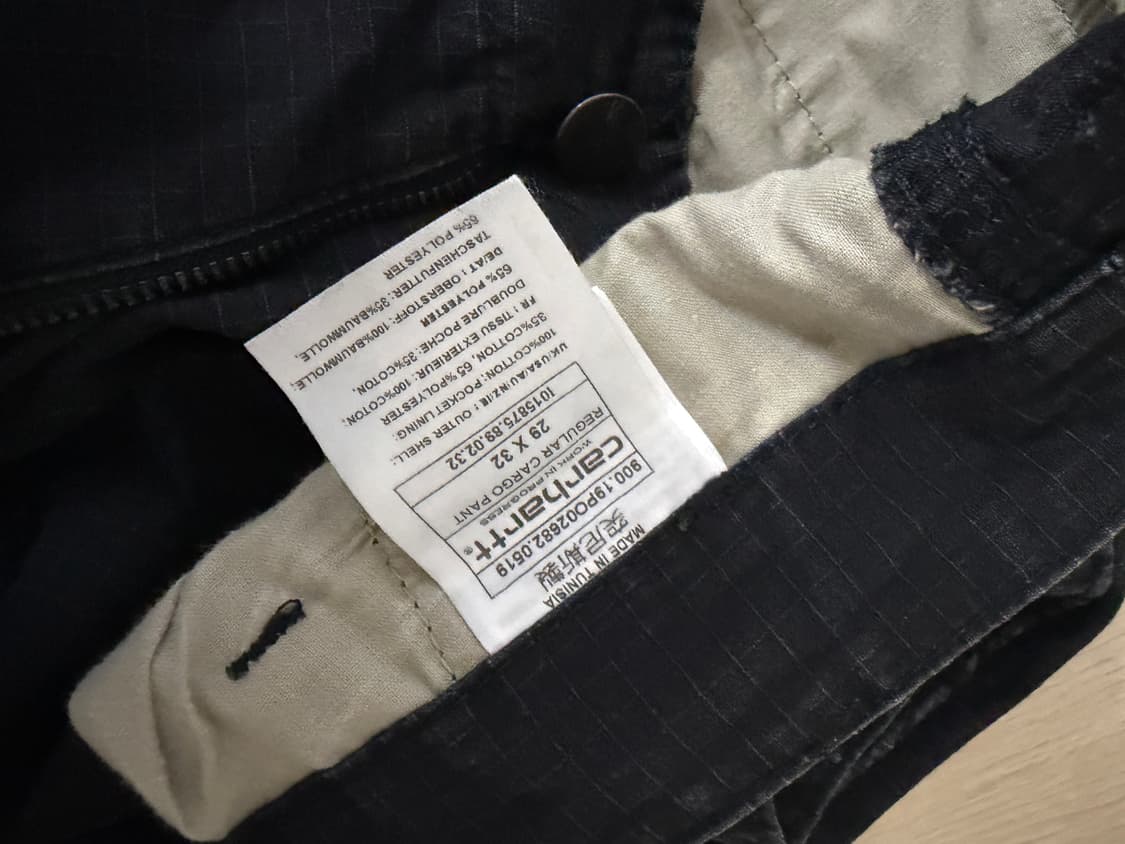 (중고) 칼하트 레귤러 카고 바지 블랙색 상품이미지3