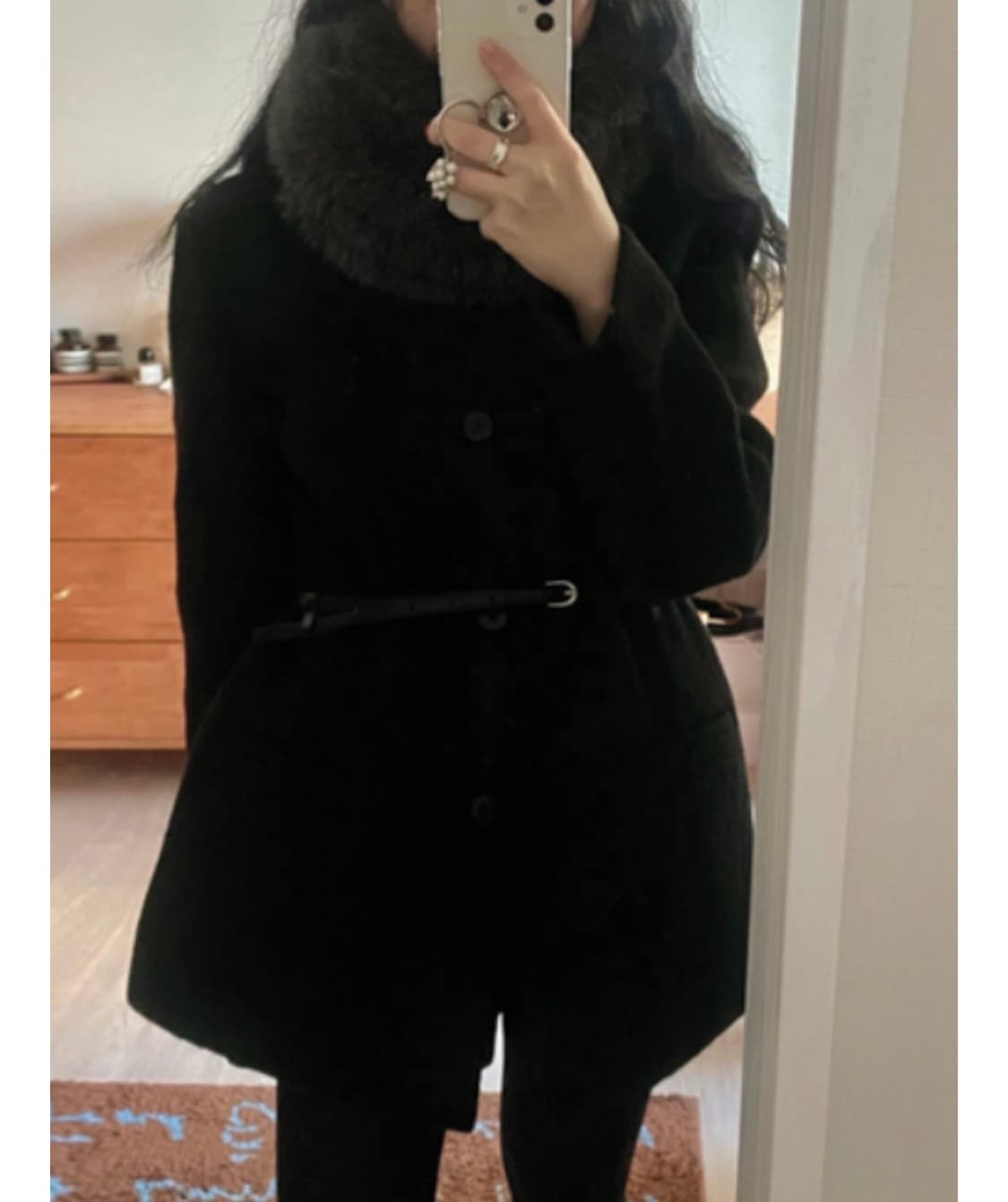 녹섭 알파카 블렌드 하프 자켓-자켓(size:M) 상품이미지2