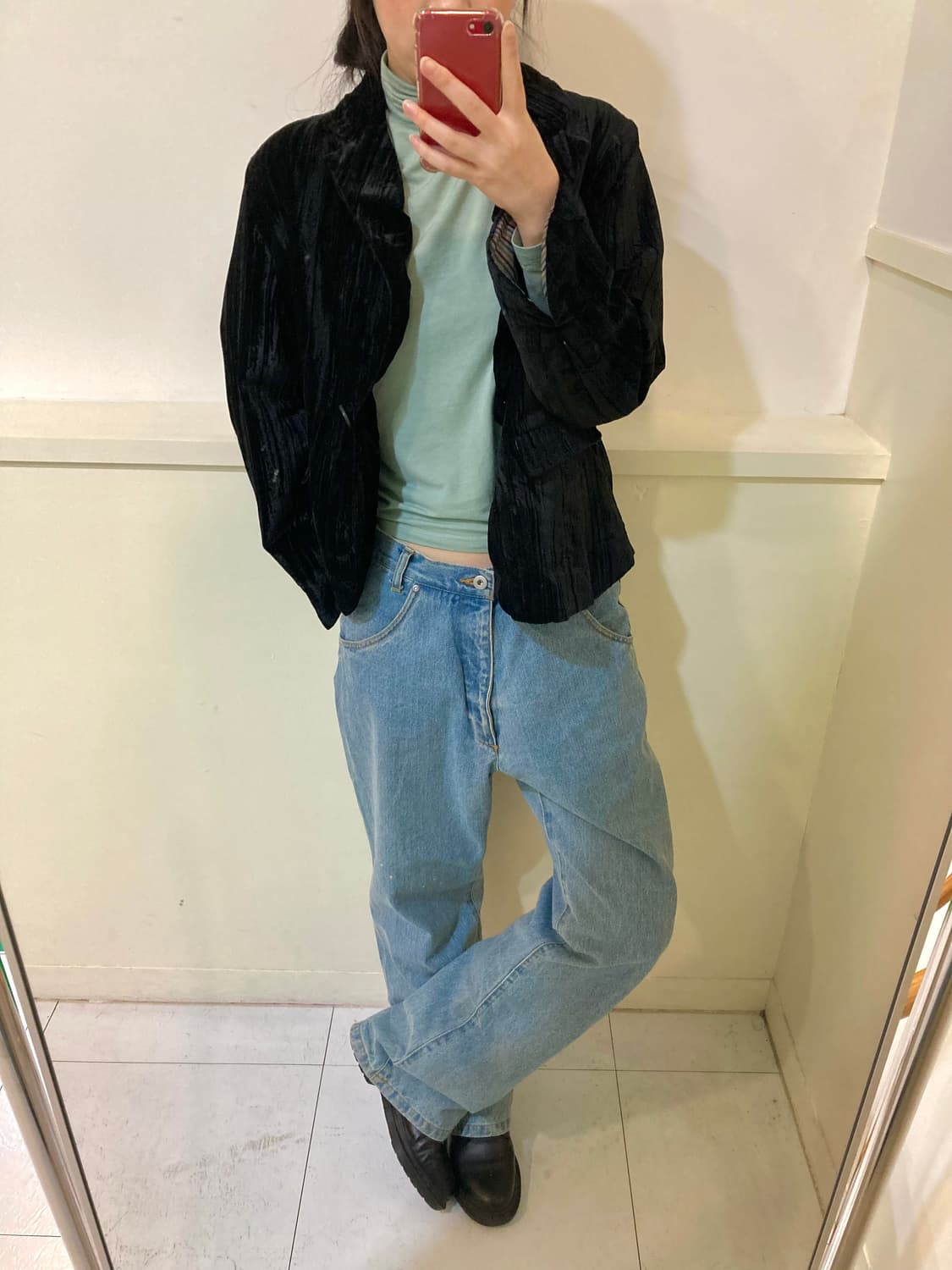 빈티지 일자 연청 데님 팬츠 상품이미지10