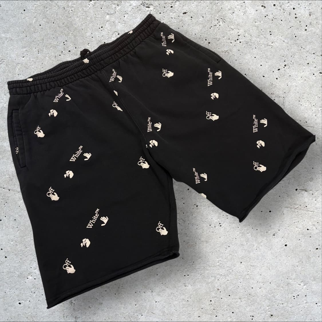 [L] 21ss 오프화이트 블랙 멀티 로고 스웻 팬츠 반바지 B736 상품이미지1